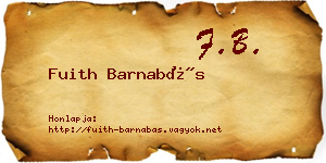 Fuith Barnabás névjegykártya
